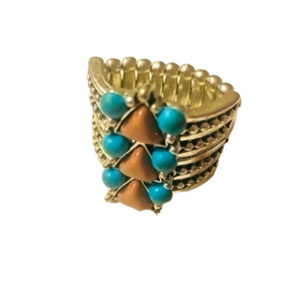 Boho Adjustable Stone Metal Ring